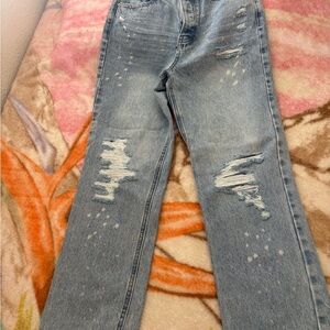 No Boundaries Light Blue High Rise Distressed Jeans